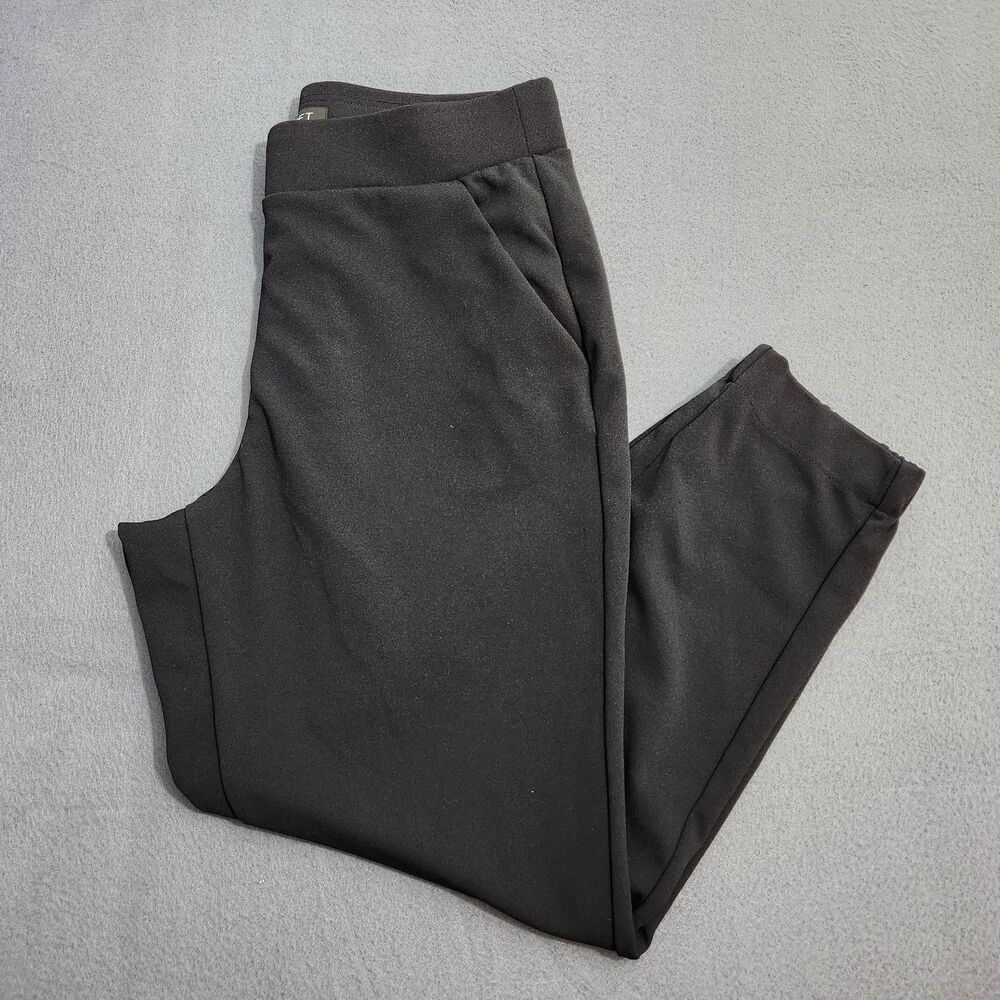 LOFT Women M Black High Rise Pull On Elastic Waist Jogger Dress Pants